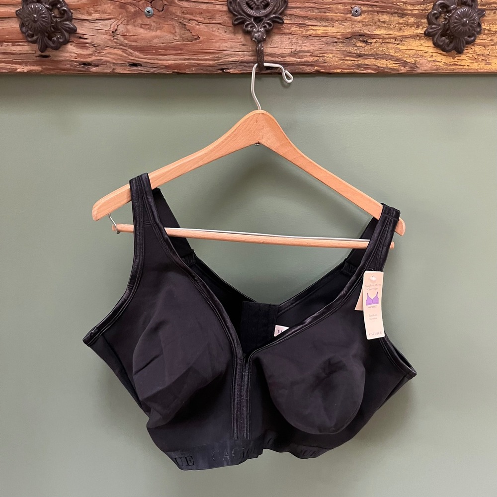 Cacique Black Comfort Solution No Wire Full Coverage Bra 48DDD
